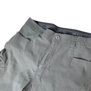 Orvis Voyager Cargo Shorts Mens 36 Gray Stretch Outdoor Hiking Media Pocket